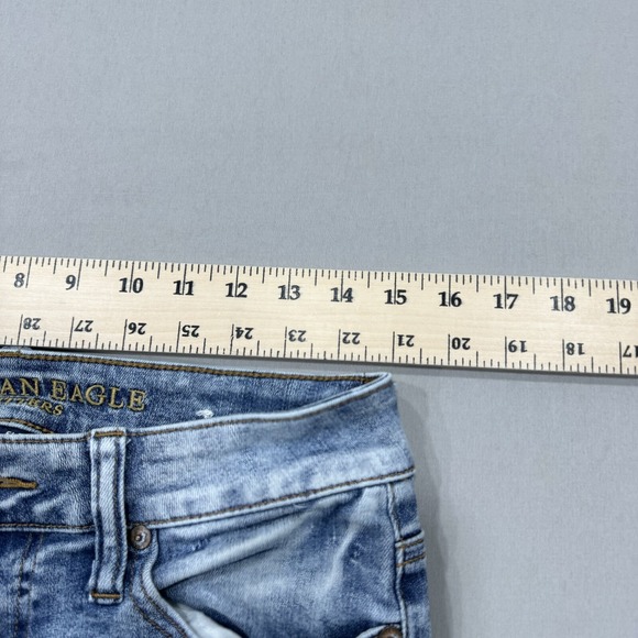 American Eagle Jeans Mens 30x34 Blue Skinny Next Level Flex Denim Distressed - Picture 4 of 9